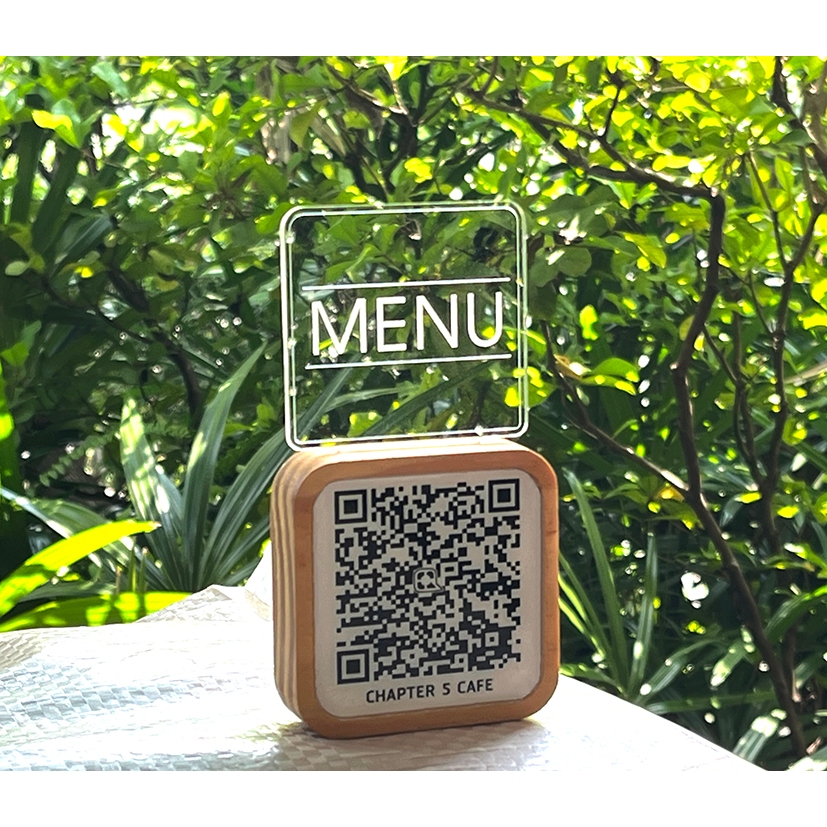 Premium ป้ายตั้งโต๊ะ MENU เมนูอาหารแบบสแกน QR code