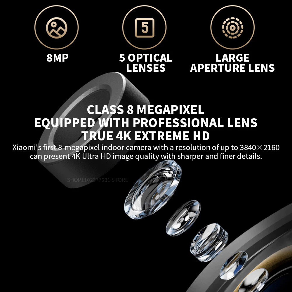 Xiaomi Smart Camera C700 4K 8MP กล้องวงจรปิด 4K Ultra-HD ด้วยชิป AI การติดตามการเคลื่อนไหวของมนุษย์