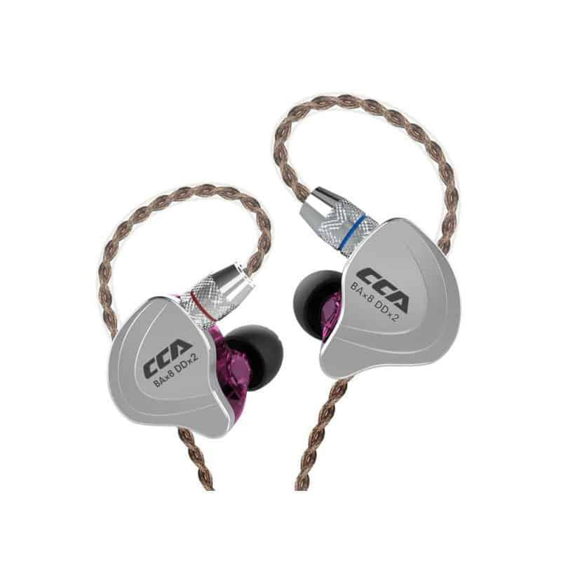 หูฟัง In ear CCA-C10 ไม่มีไมค์ สายถัก สีม่วง เสียงดีมาก