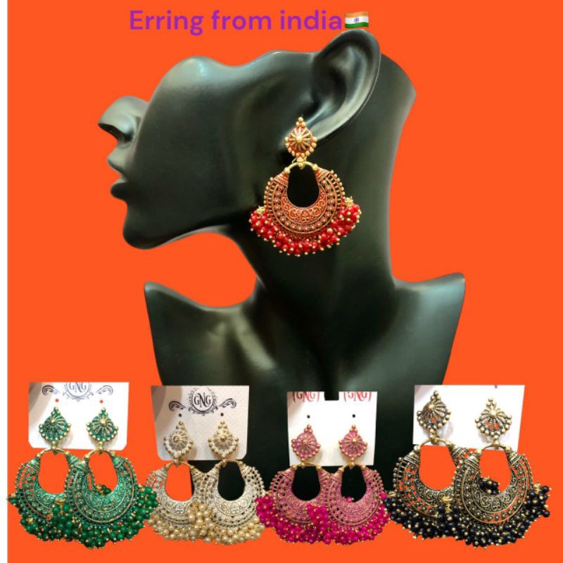 ✈️Erring form india ตุ้มหูอินเดียนำเข้ารุ่นใหม่ สินค้ามีมากมายหลายแบบ พร้อมส่งในไทย