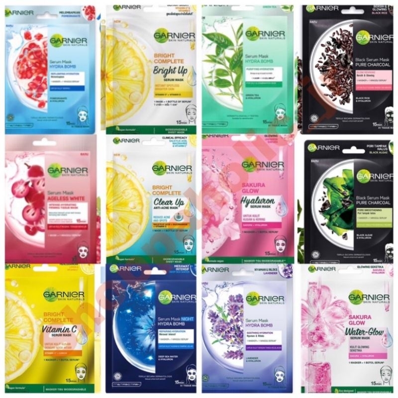 มาส์กหน้าบำรุงผิว Garnier Mask การ์นิเย่มาส์ก กดเลือกสูตร ในเมนูครับ