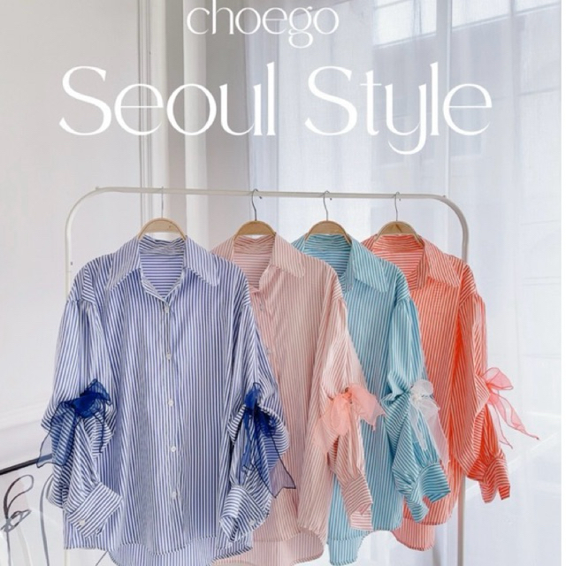 เสื้อเชิ้ตเเขนยาว แขนตาไก่ มัดโบว์แขน สวยมากกก เเมทซ์ได้ง่ายๆใส่ทำงานใส่เที่ยว เริ่ดๆ-2197