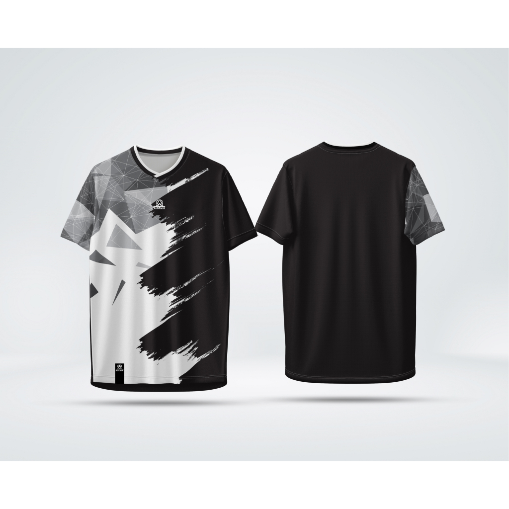 เสื้อกีฬาพิมพ์ลาย ชิ้นหน้า คอวี ENG.08 ผ้าไมโคร ใส่ได้ทุกเพศ