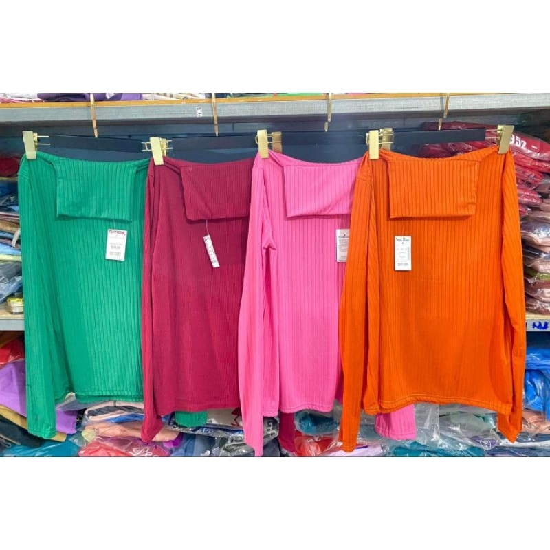 เสื้อคอเต่าแขนยาวปลานแขนสอนนิ้วโป้งมือได้ฟรีไซส์ 45-80kg