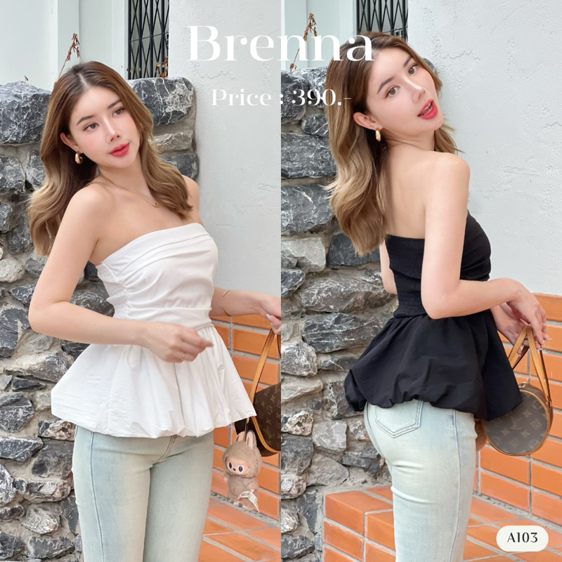 เสื้อเกาะอก สม็อคหลัง มีเกาะกันลื่น มีซับในทั้งตัว Clothing Women A103 l BRENNA