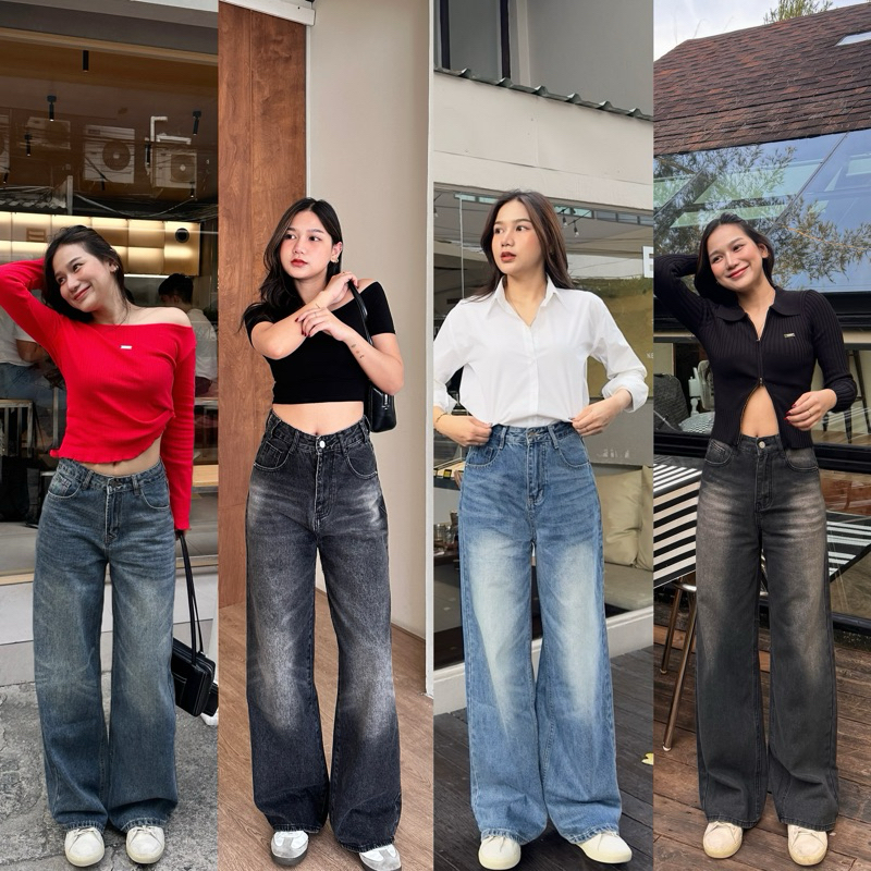 ash jeans กางเกงยีนส์ทรงกระบอกสีดำ