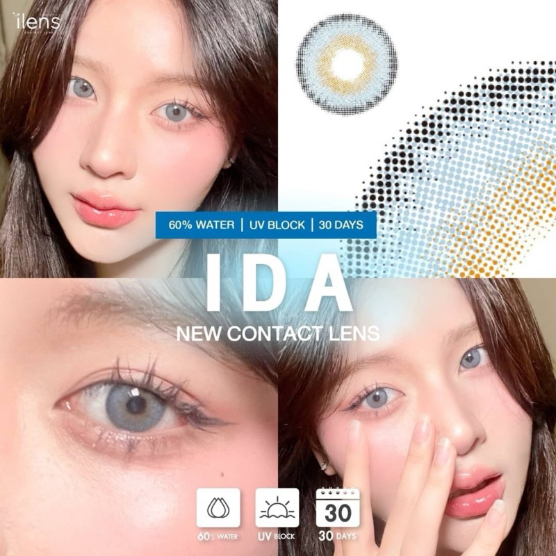 (mini) IDA 3tone ค่าสายตา 0.00 ถึง -6.50 i-lens(น้ำ60%)