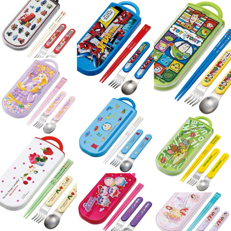 เพิ่มลายใหม่ปี 25 ชุดช้อนส้อมตะเกียบ สำหรับเด็ก ยี่ห้อ Skater นำเข้าจากญี่ปุ่น