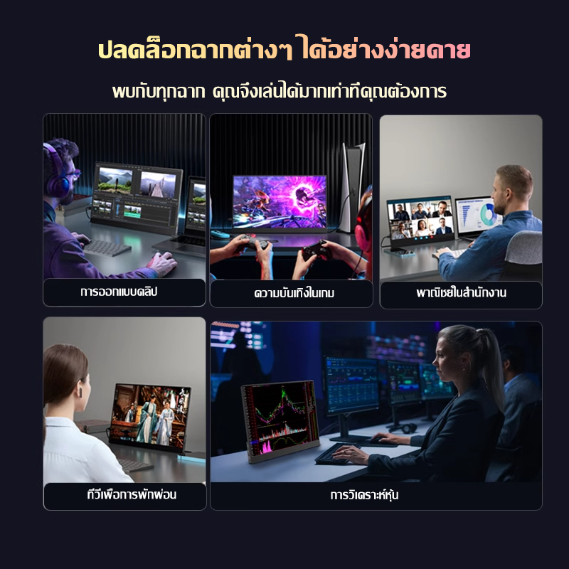 Rantoper จอภาพแบบพกพา IPS รุ่นสัมผัส 15.6 นิ้ว Full HD 1080P เหมาะสําหรับแล็ปท็อป PS5 สวิตช์ Xbox ด้วยสาย USB-C, HDMI