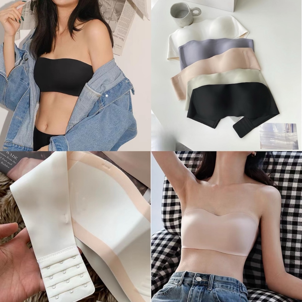 Dreehalo ชุดชั้นใน เสื้อในเกาะอก ผู้หญิง ไม่มีสาย ไร้รอยต่อ ดันทรง ระบายอากาศได้ดี