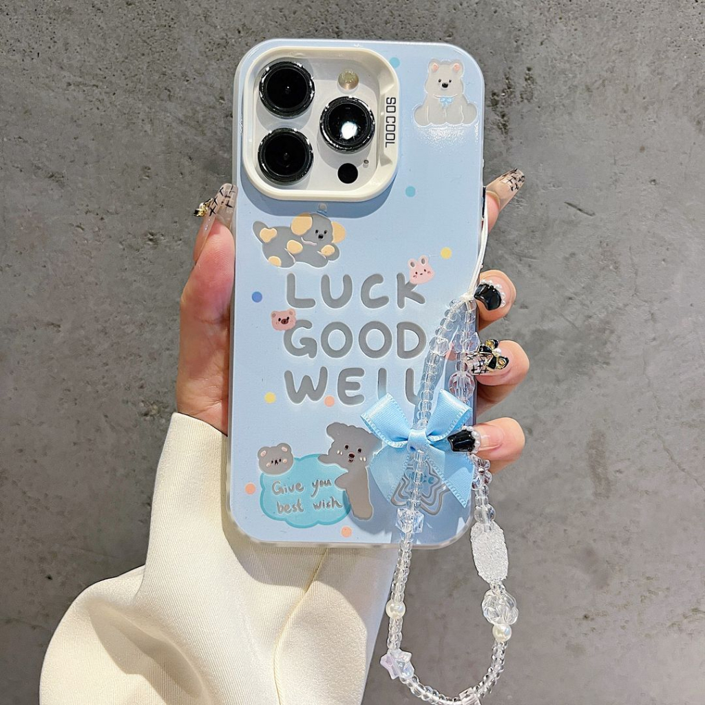 Keroro เข้ากันได้สำหรับ เคสไอโฟน เคสไอโฟน iPhone16 15 14 13 12 11promax xsmax xs xr x 7 8plus เคส หมีนำโชค