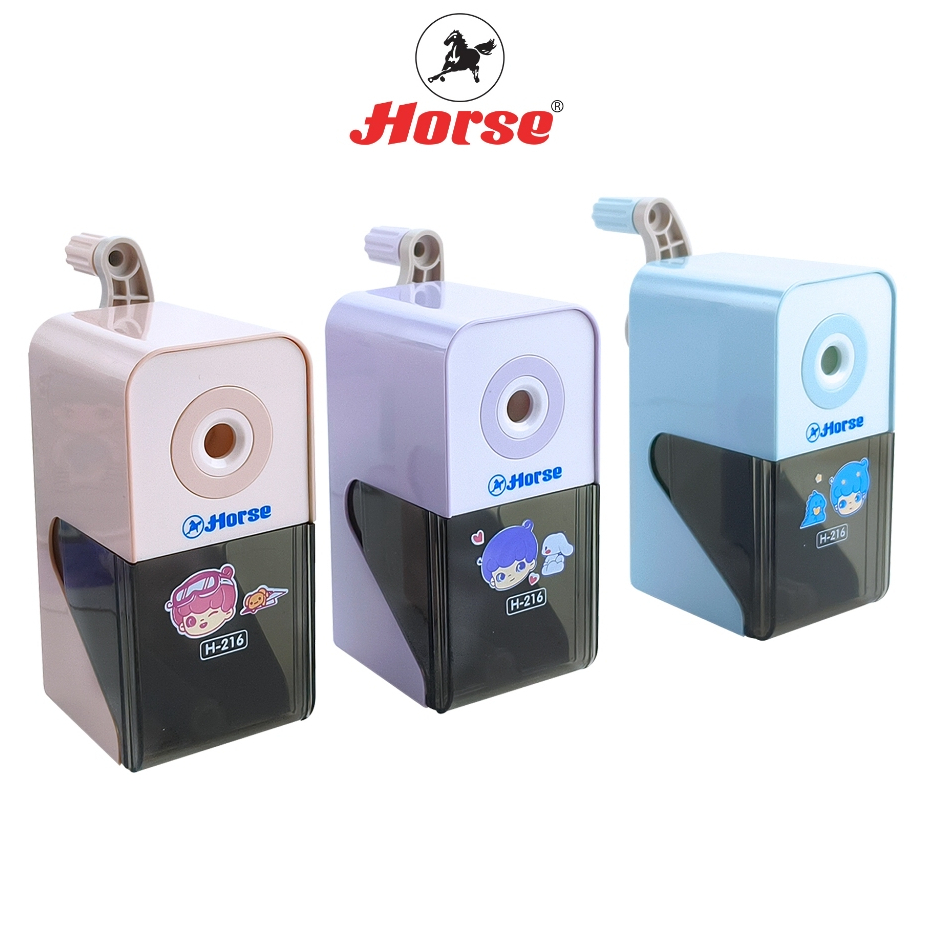 Horse ตราม้า เครื่องเหลาดินสอ  ลายการ์ตูน ตราม้า H-216 สีพาสเทล จำนวน 1 ตัว/คละสี