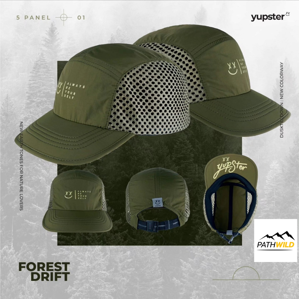 YUPSTER - หมวกวิ่ง Duckbill รุ่น Dusk Till Dawn New Earth tones ระบายอากาศดี กันแดด น้ำหนักเบา แห้งไว