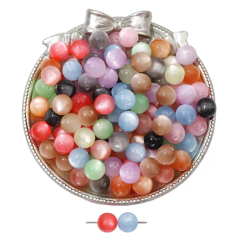ลูกปัดตาแมว 8mm เกรดพรีเมียม มีรู สามารถนำไปทำงานฝีมือ งาน DIY อุปกรณ์เสริมงานฝีมือ