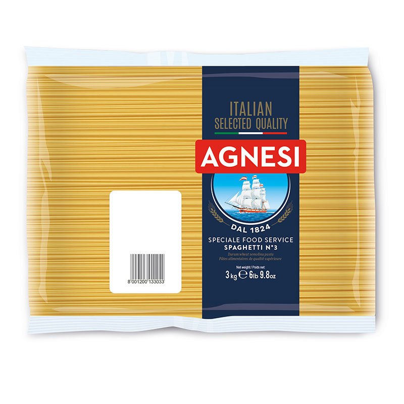 เส้น Spaghetti เบอร์ 3 ตราAgnesi ขนาด 3 kg. (05-2601)