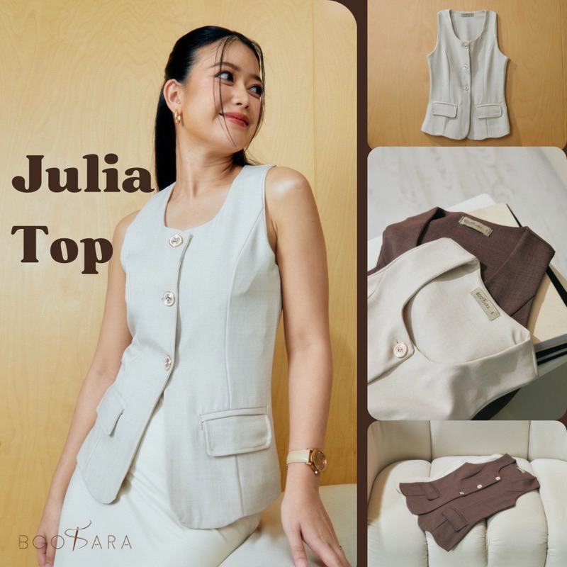 Julia Top : เสื้อทรงสวย กระดุมใช้งานได้จริง ใส่ออกงานได้ - BSR C.