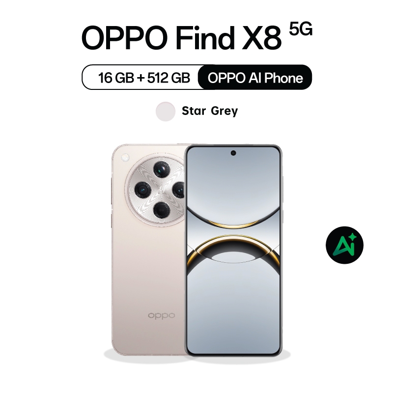 [New] OPPO Find X8 (16+512G)|โทรศัพท์มือถือ AI อัจฉริยะ กล้องหลัก 50 MP ชาร์จไว 80W แบตเตอรี่ 5630mAh รับประกัน12เดือน