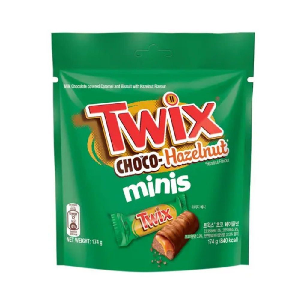 Twix choco-hazelnut minis 174g สินค้ามีตราฮาลาล BBF.25/08/25
