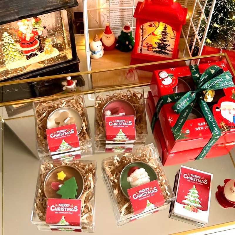 พร้อมส่ง เทียนหอมคริสต์มาส ต้นคริสต์มาส merry Christmas ของแจก ของขวัญปีใหม่