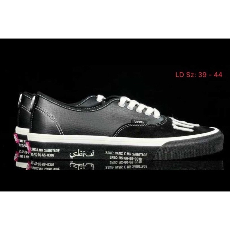 รองเท้าผ้าใบV SBTG X Authentic Black White (size39-44) SABOTAGE SKELETON