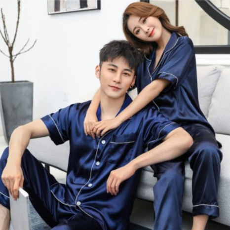 2103 SALE ชุดนอน ชุดนอนผ้าซาติน ชุดนอนสีพื้น ชุดนอนผู้หญิง ชุดนอนผู้ชาย ชุดนอนแฟชั่น