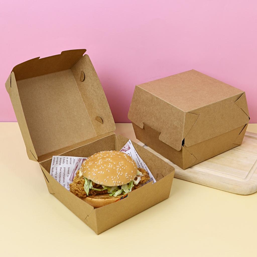 Boxjourney กล่องแฮมเบอร์เกอร์สุดตุ้ม 14x14x11 ซม. (20 ชิ้น/แพ็ค)