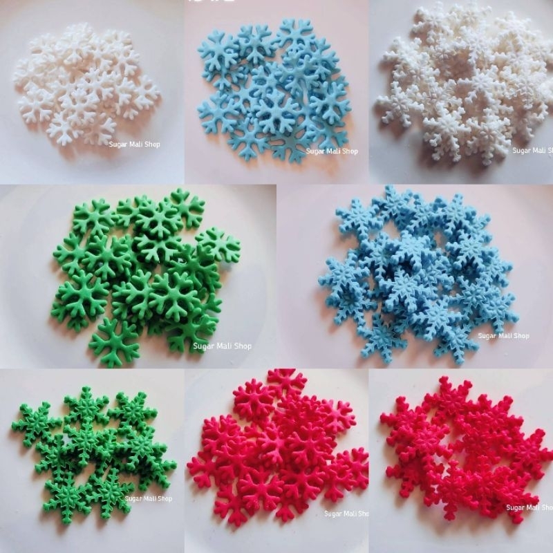 เกล็ดหิมะ น่ารักมาก น้ำตาลแต่งหน้าเค้ก เกล็ดหิมะ ทานได้