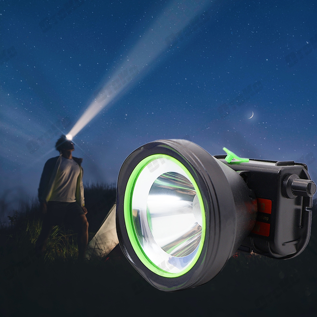 ไฟฉายแรงสูง LED หรี่แสงไฟ ชาร์จไฟได้ กันน้ำลุยฝนได้ ไฟฉายเดินป่า ไฟฉายคาดหัว 200W แบตลิเธียมไอออน หรี่แสงไฟได้ รูปที่ 6