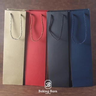 Baking Barn Wine bag (10 ชิ้น/แพ็ค) ถุงใส่ไวน์ ถุงกระดาษคราฟท์ทรงสูง ถุงกระดาษใส่ขวดไวน์ กระดาษหนา