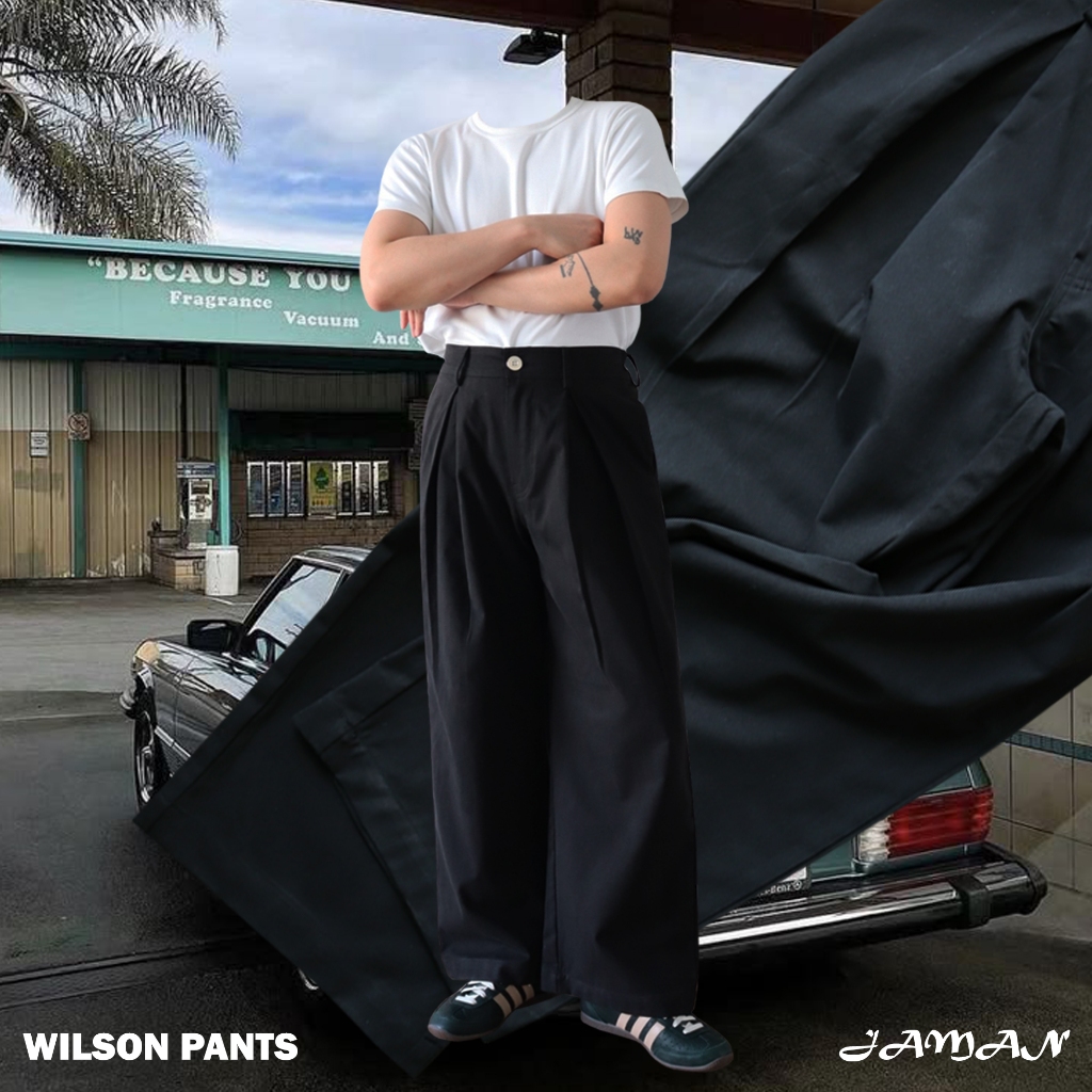 JAMANBKK / WILSON PANTS / กางเกงขากระบอกกว้าง ผ้า Cotton (พรีออเดอร์เฉพาะสีดำ ส่งของ 27/12/67)