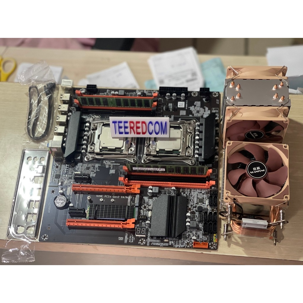 ชุด Mb x99 Dual M.2 x2 cpu intel Xeon E5 2683v4 dual 32c/64t 2.1-3.0ghz Ram ecc ddr4 32gb-256gb/เพิ่