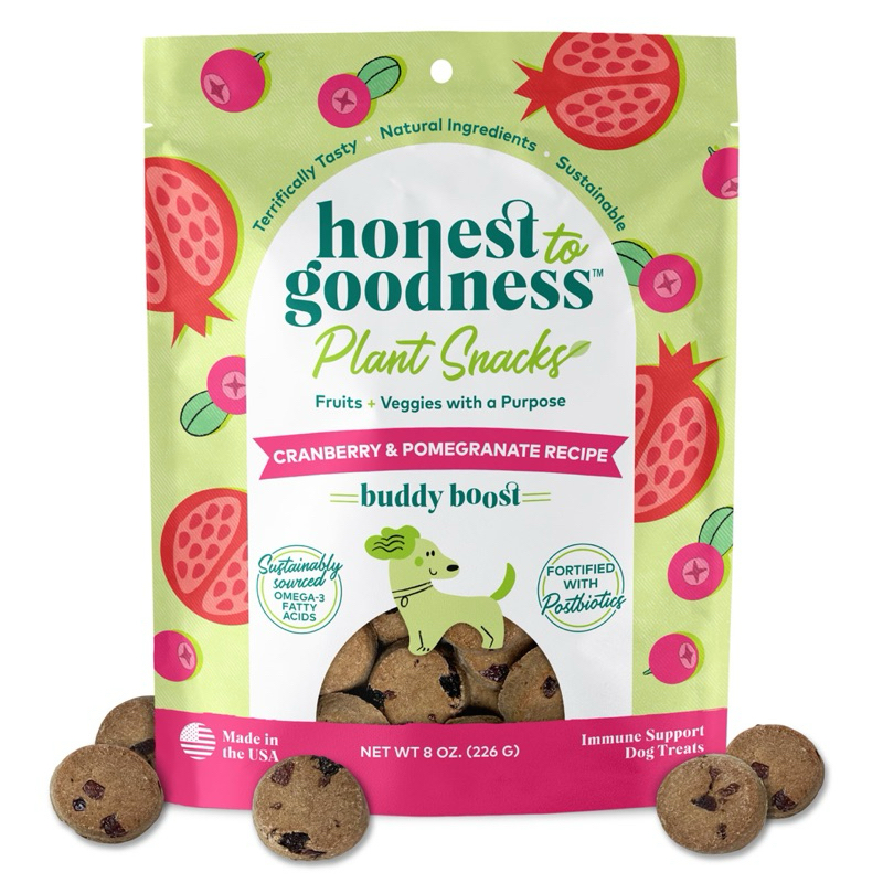 ขนมสุนัข Honest to Goodness Plant Snacks สูตร Buddy Boost Cranberry & Pomegranate Recipe ขนาด 226 g