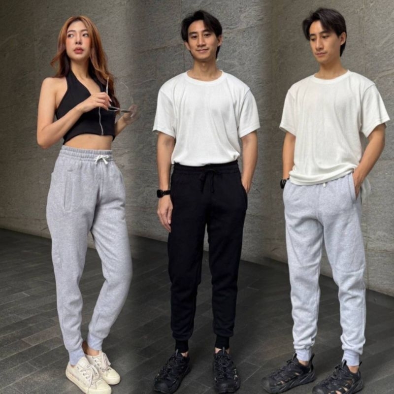 [ผ้าสำลีแท้ ไม่ร้อนไม่คันยิบๆ] กางเกงวอร์มขาจั้มผ้าสำลี มีกระเป๋า2ข้าง หลัง1ข้าง ใส่ได้ทั้งชาย หญิง