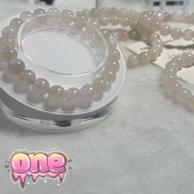 หินคันไซต์ Kunzite กำไลหินแท้คุนไซต์ สร้อยข้อมือหิน คุนไซต์ กำไลหิน Kunzite ขนาด 9 มม.