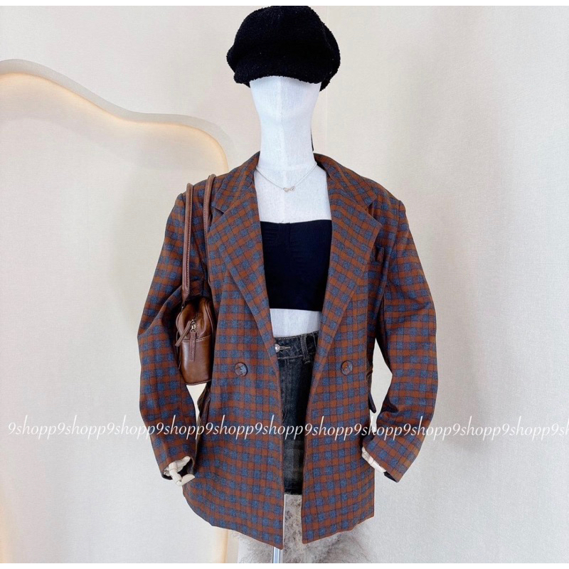 B124 เสื้อยาวเบลเซอร์คอปกบุซับโทนสีละมุน
