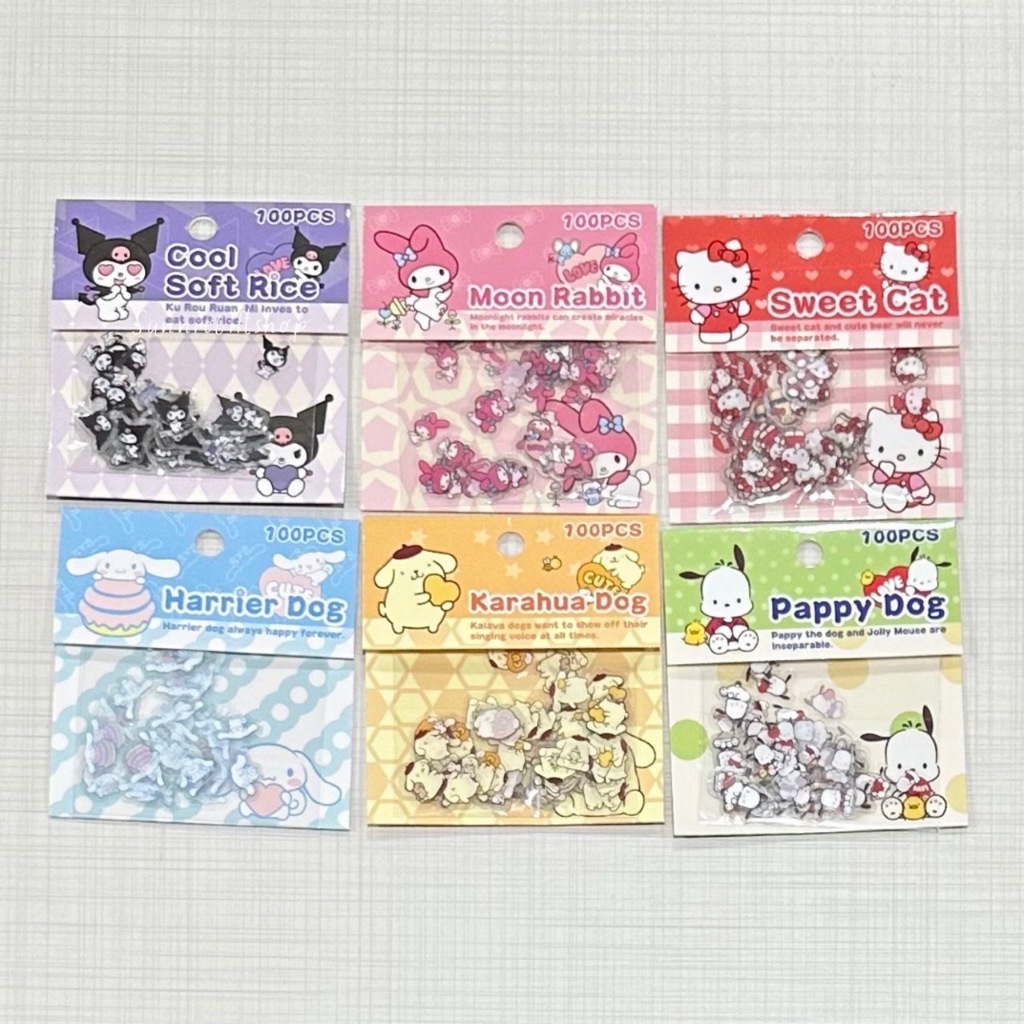 สติกเกอร์ PVC ตัวจิ๋ว 100ชิ้น ลายการ์ตูน