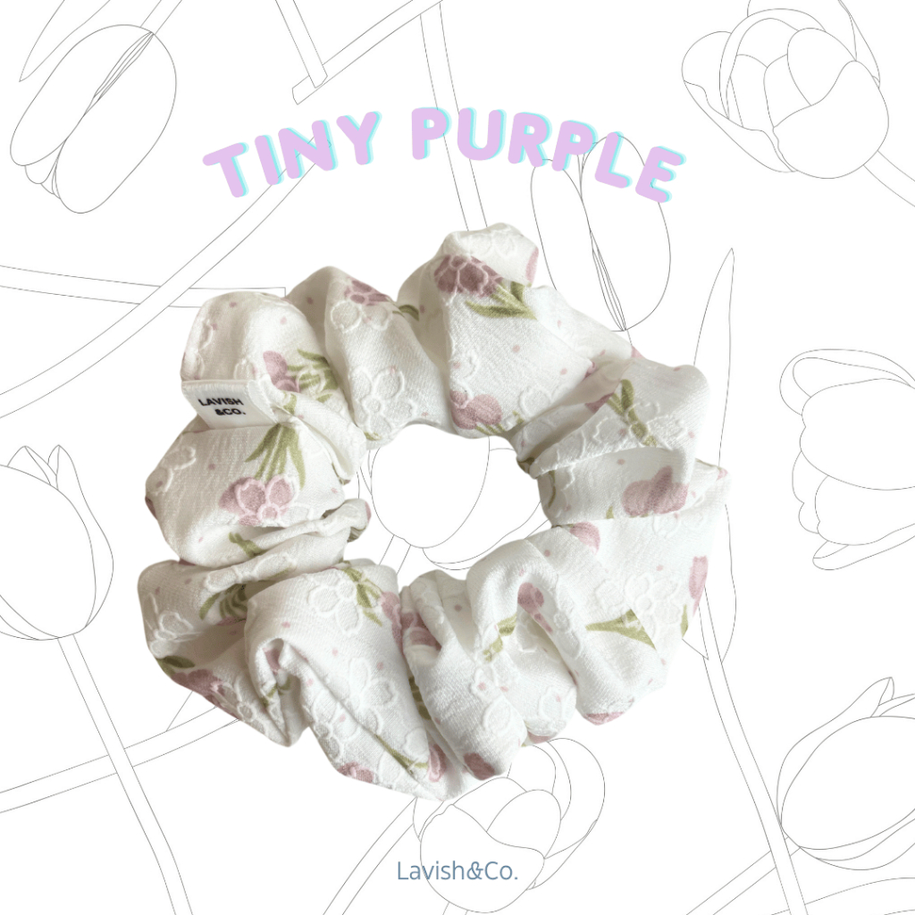 [ พร้อมส่ง ] Basic  Scrunchies – Tulips collection     13*13 CM  (Extra Large size) ราคา ถูกที่สุด ดีลบีเคเค แกลเลอรีภาพที่ 3