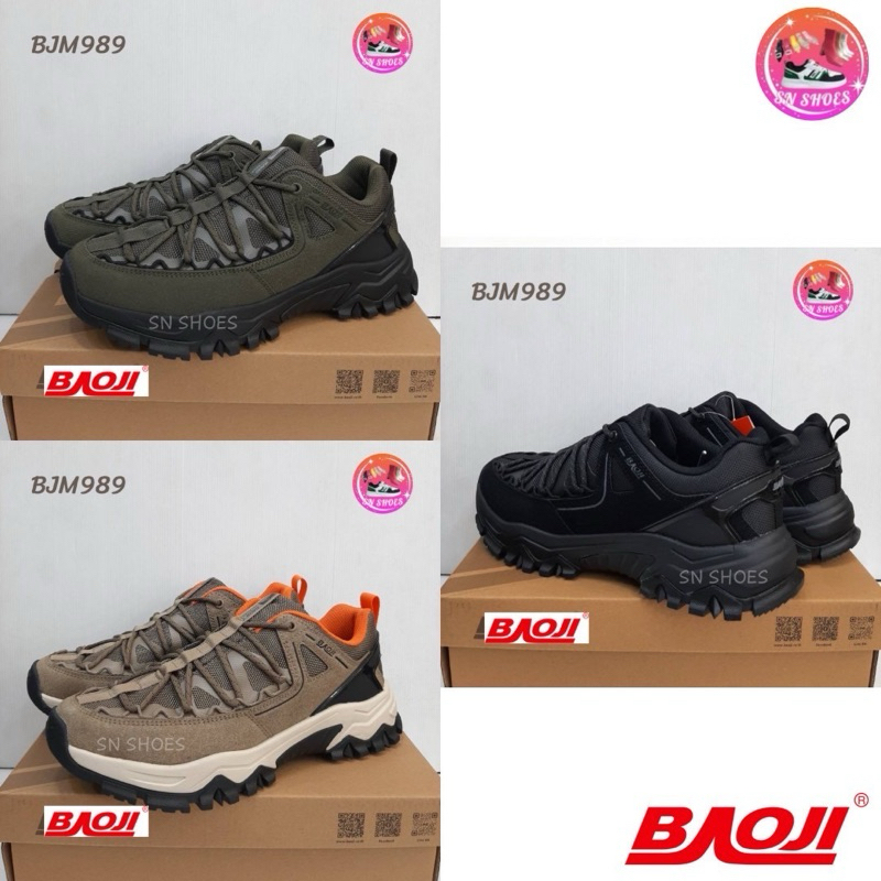 รองเท้าBAOJI เเท้100% BJM 989 รองเท้าใบผ้าผู้ชาย ไซร้ 41-45