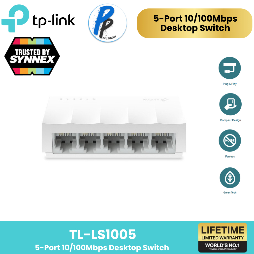 TP-LINK LS1005 5 PORT 4"SWITCHING HUB EXCLUSIVE MODELประกันตลอดอายุการใช้งาน