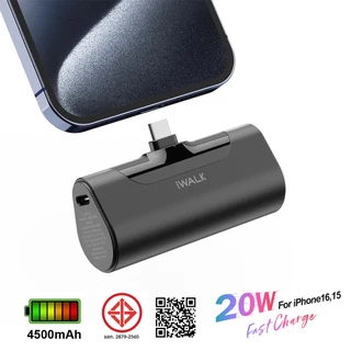 iWALK LinkPod4 4500Cแบตสำรองไร้สาย 20WFastChargeหัวชาร์จTypeCใช้กับiPhone17,16,15,สมาร์ทโฟนแอนดรอยด์