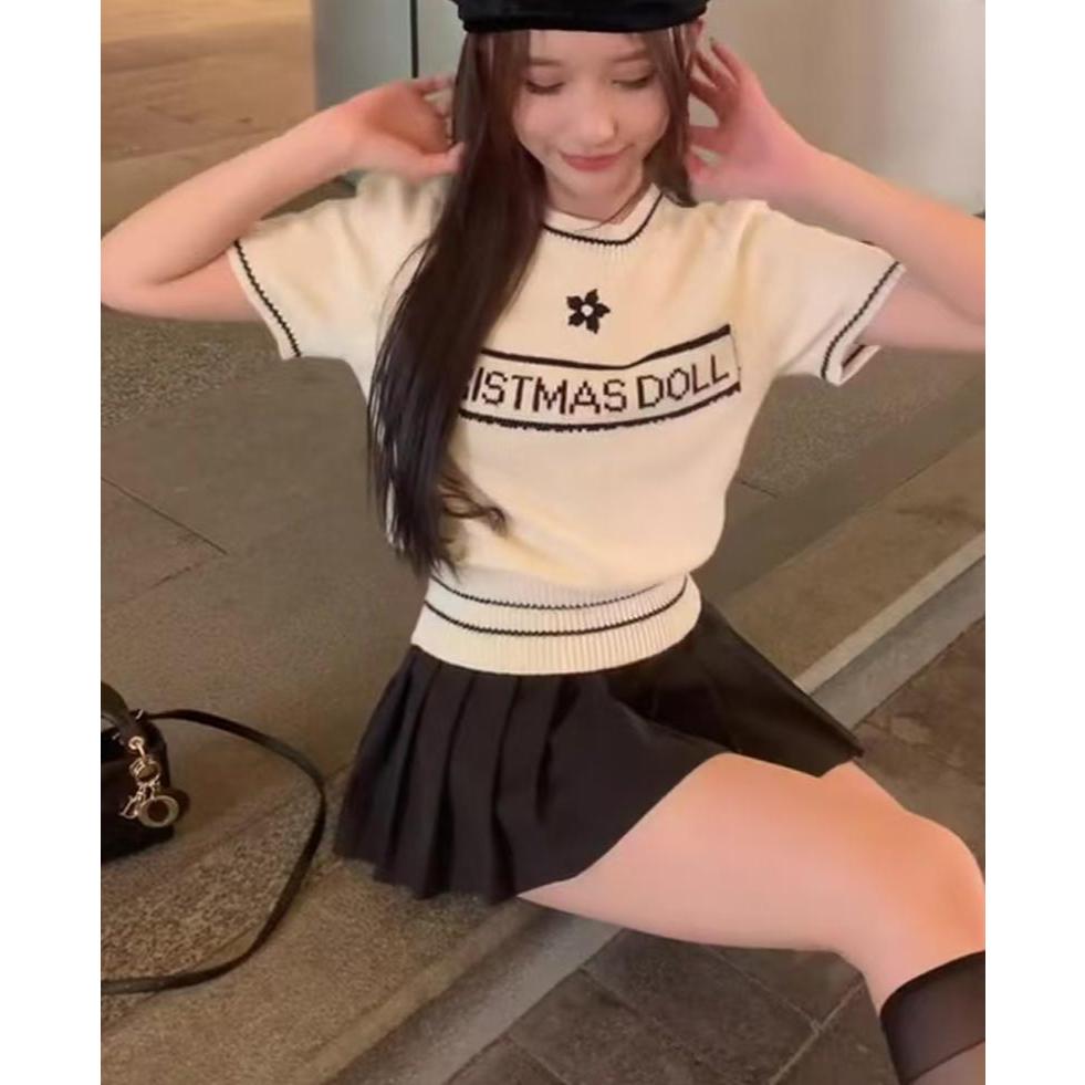 พร้อมส่งในไทย** เสื้อยืดไหมพรม ลาย christmas ผ้ายืดนุ่ม ไม่ร้อนไม่อึดอัด Y171