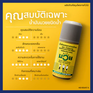 Namman Muay Relieve Muscle Pain น้ำมันมวย บรรเทาปวดเมื่อย ยาสมุนไพรขายทั่วไป 30 และ 120 ซีซี