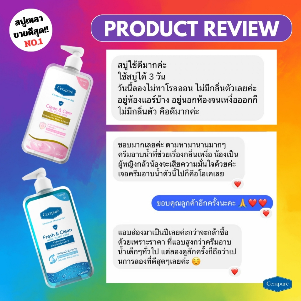 Cerapure (เซราพิวเร่) สบู่เหลว ชาวเวอร์เจล เจลอาบน้ำ ผิวสะอาด สดชื่นยาวนาน พร้อมส่ง 400 ml ของแท้ - รูปที่ 5