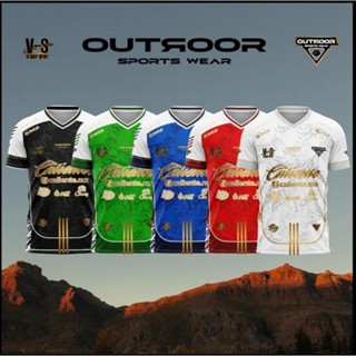 เสื้อกีฬาคอวี แขนสั้น (ลายใหม่ล่าสุด) เนื้อผ้าโพลีเอสเตอร์ ห…