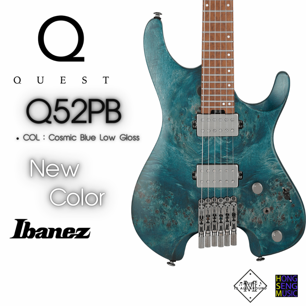 กีตาร์ไฟฟ้าหัวตัด Ibanez Q - Series Headless w/Bag (2025) รุ่น Q52PB