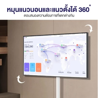 Elife TV ขาแขวนทีวีตั้งพื้น มินิมอล สีขาว 24-43 นิ้ว ขาตั้งทีวี LCD,LED,Plasma มีล้อ ย้ายได้ง่าย ขาแขวนทีวี ขาจับจอ