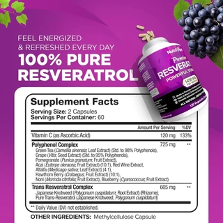 Nutrivein Resveratrol - 1450 MG 120 Capsules (No.366)