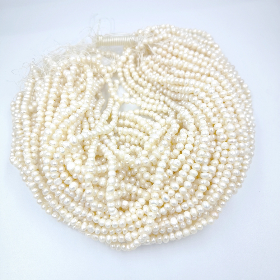 ลูกปัดมุกแท้ ลักษณะiทรงกลม White Pearl ขนาด 5 mm - (LZ-0661)