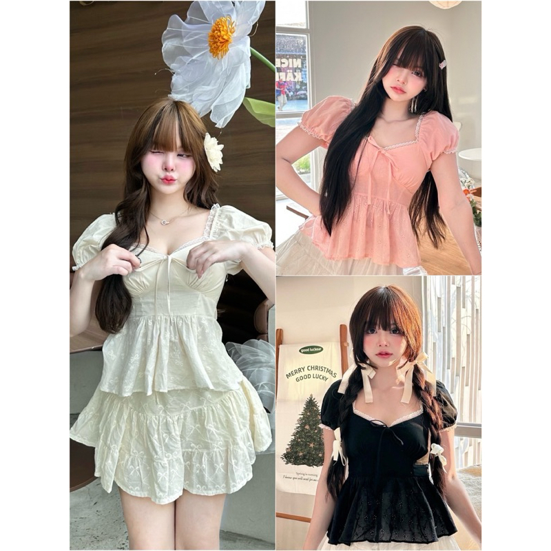 Nusa Style เสื้อแขนตุ๊กตาแต่งชายฉลุ