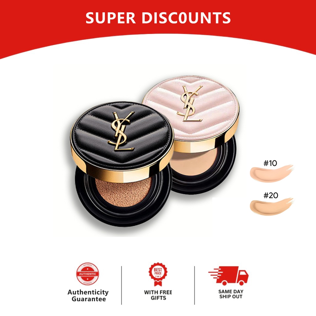 YSL Le Cushion Encre De Peau Luminous Cushion Foundation SPF50+/PA+++ 14g คอนซีลเลอร์/กันน้ำมัน/แมตต์